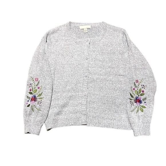 By Design Floral Embroidered Cardigan Size XL - Picture 1 of 9
